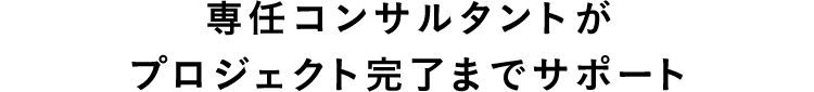 専任コンサルタントが プロジェクト完了までサポート